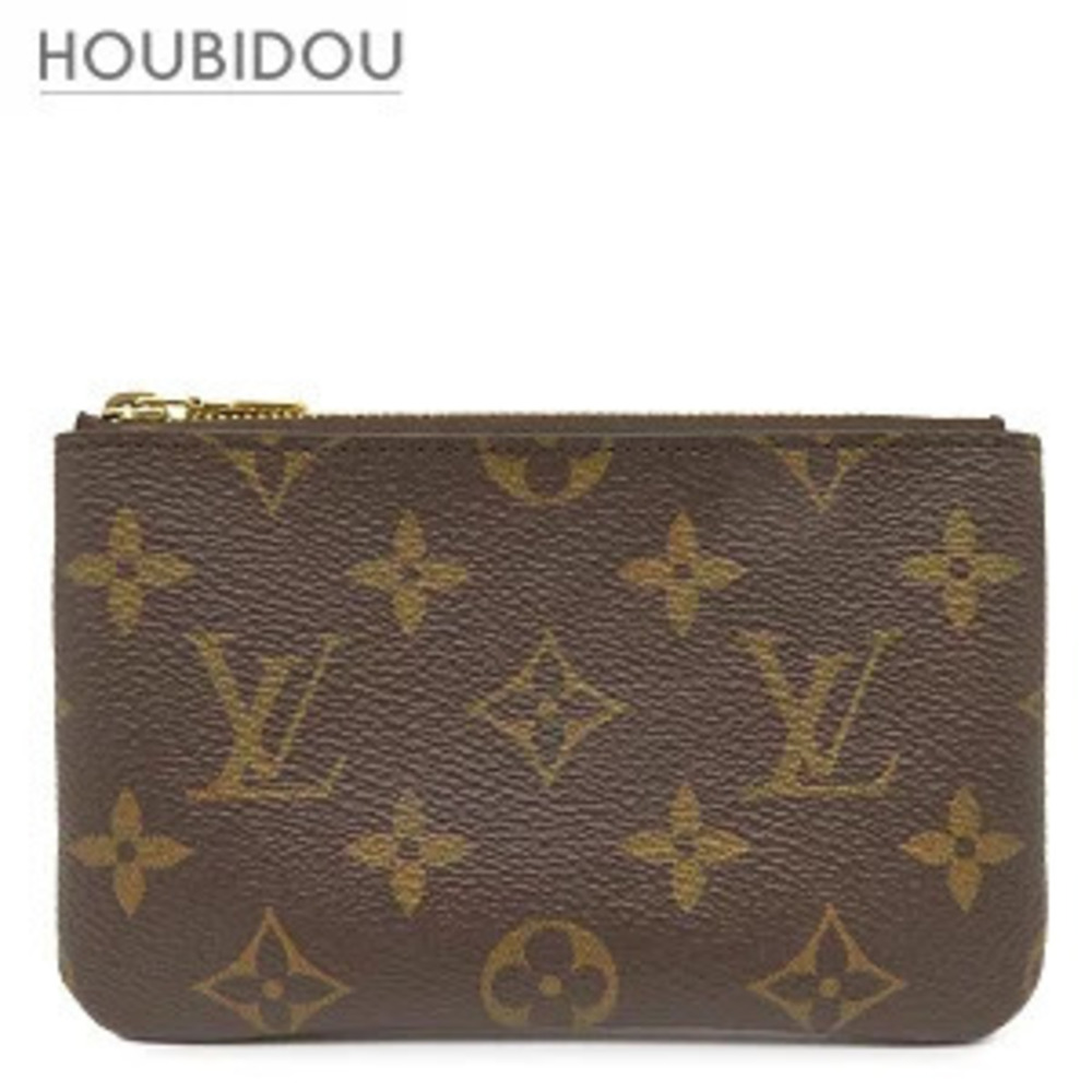 Louis Vuitton Pochette coin case Wallet Monogram Canvas Brown Keychain